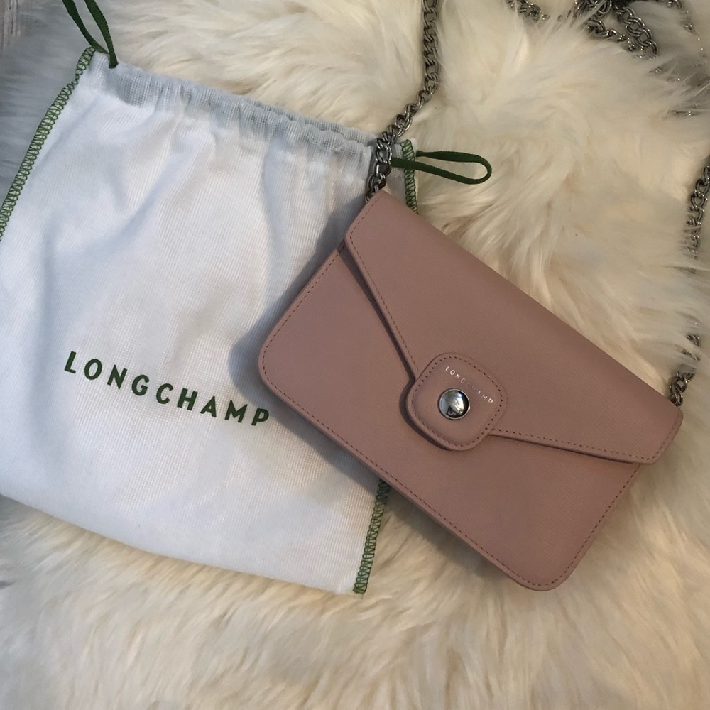 Longchamp Leather Wallet in Chain